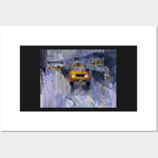 Yellow Taxi Cab, Midtown New York City Posters and Art